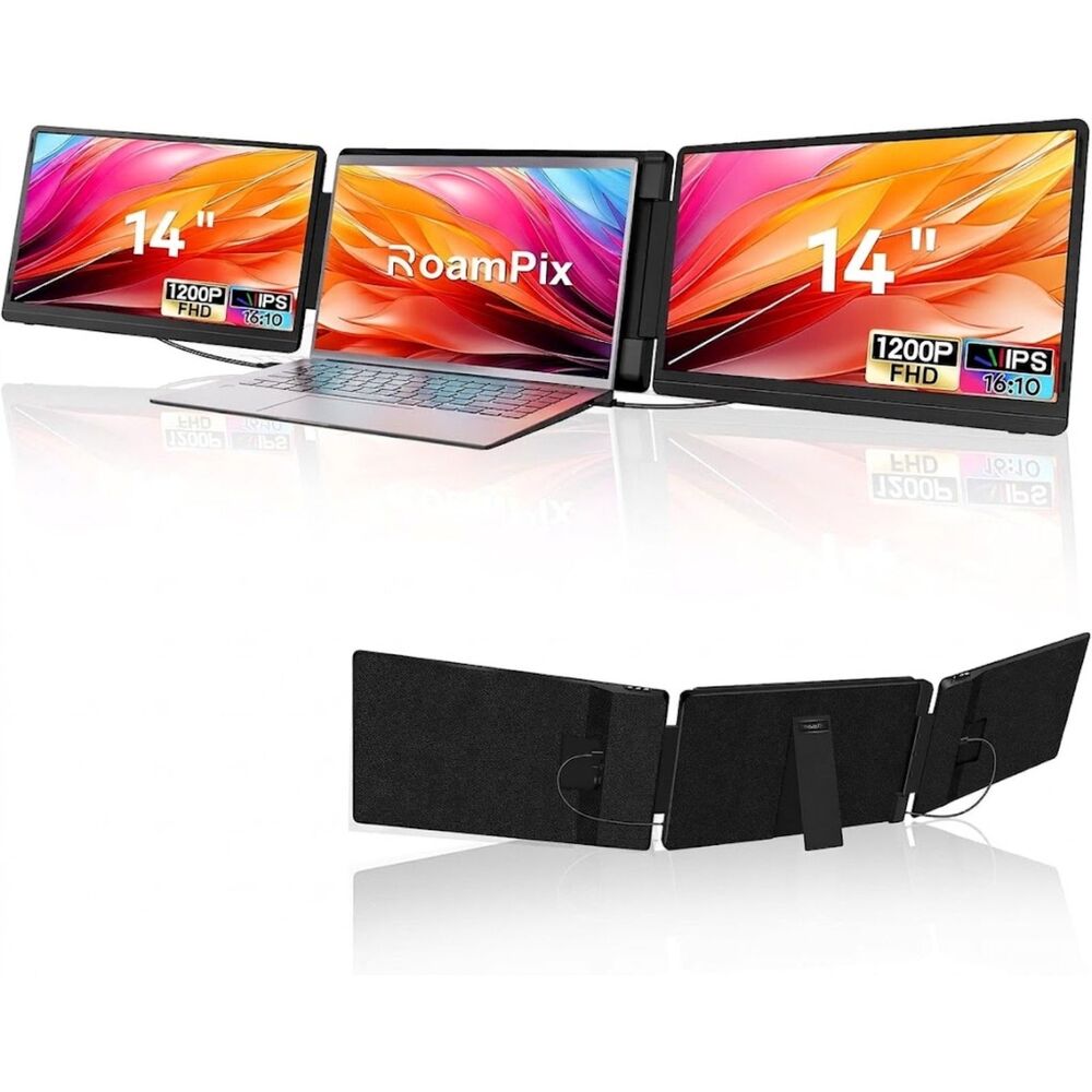 14" Laptop Screen Extender  Portable External Monitor Set for 12-16.5" Laptops